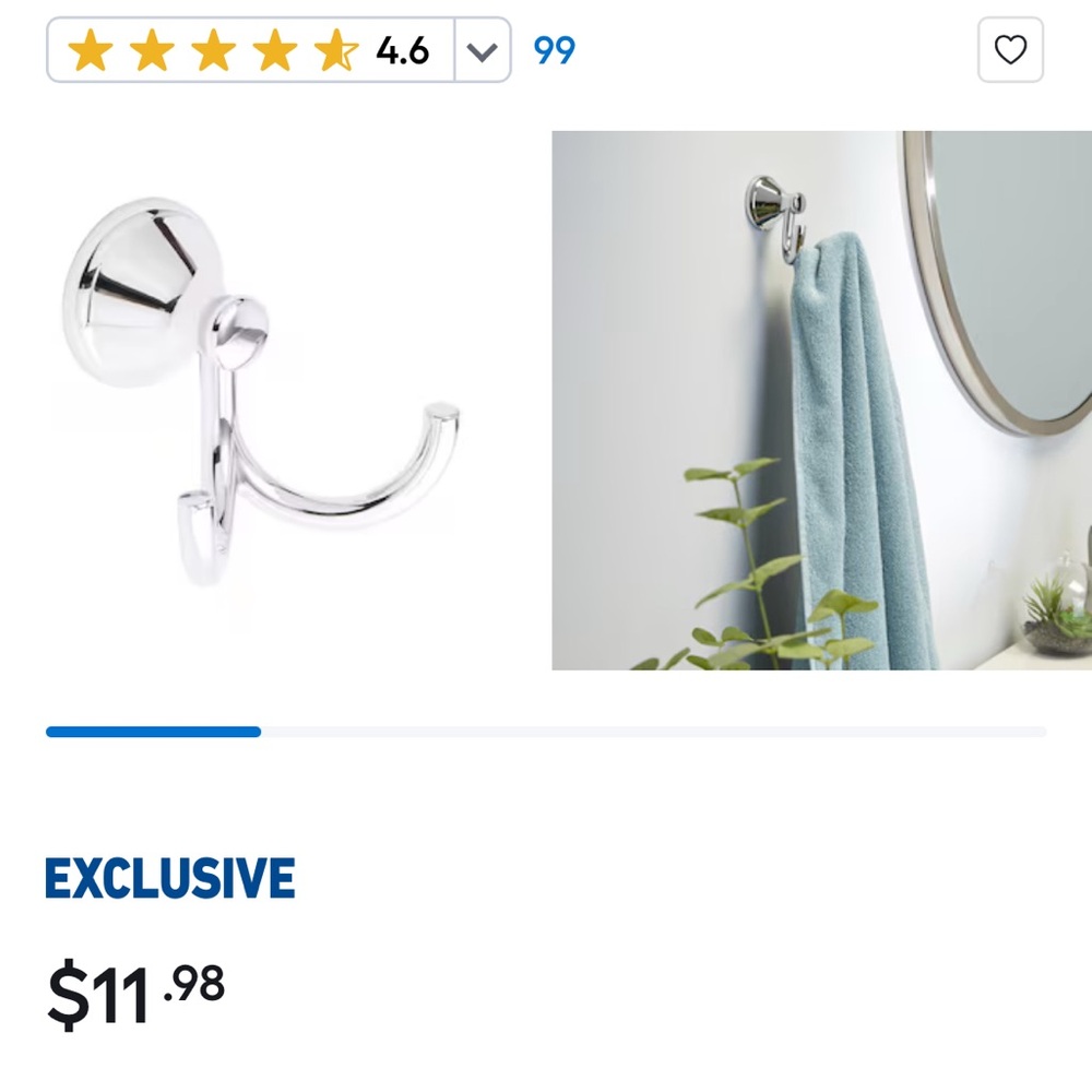 Style Chrome Robe & Towel Hook